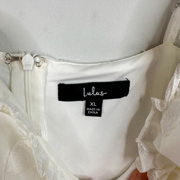 Lulus Dearest Darling White Burnout Floral Jacquard Bustier Mini Dress - Picture 6 of 10